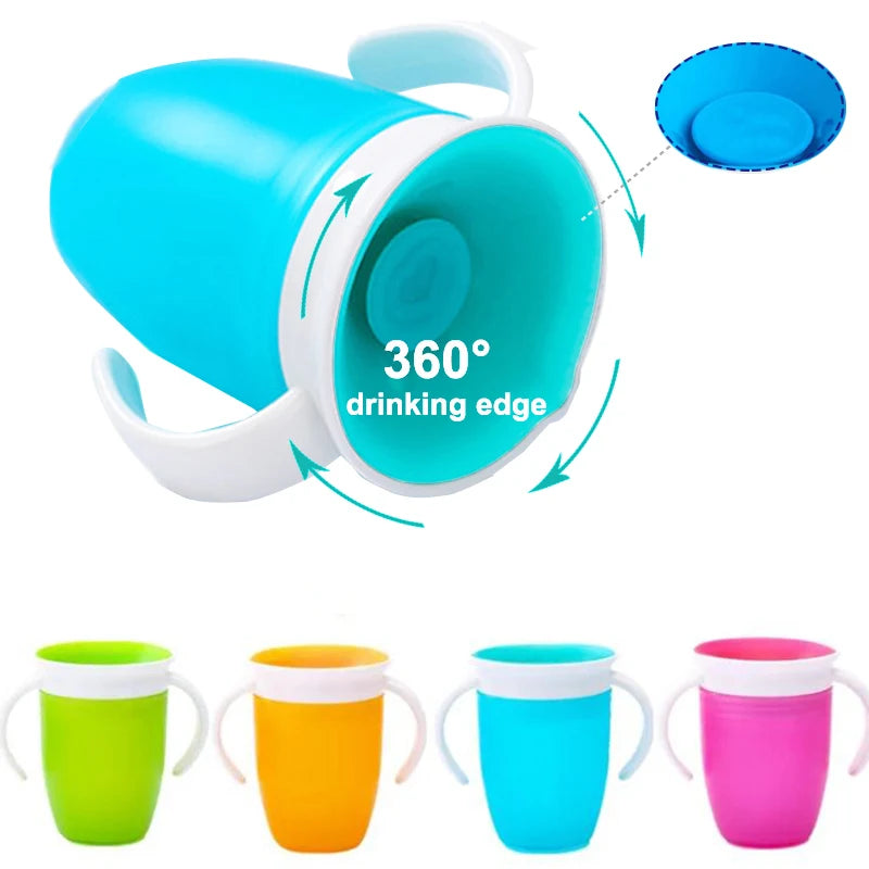 Leak-proof Baby Learning Cup with Lid and Double Handle